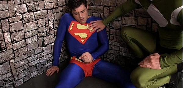  Superman Submits 2 CBT HANDJOB LYCRA SPANDEX